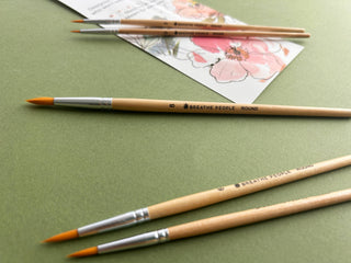 5-Piece Round Watercolor Brush Set, Full Range, Sizes 0-8