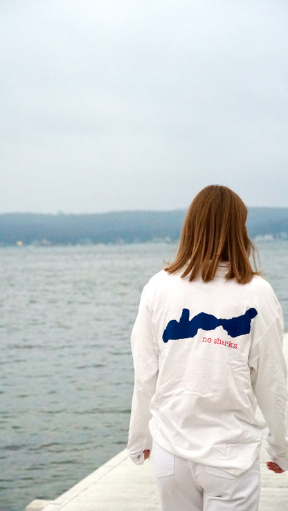 Lake Geneva Unsalted No Sharks® Long Sleeve T-Shirt
