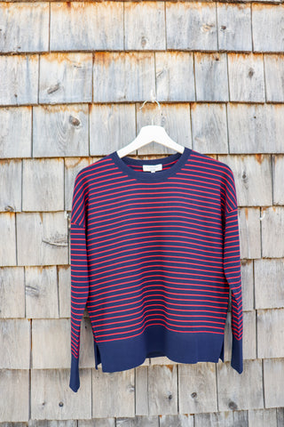 Boxy Striped Crew Sweater