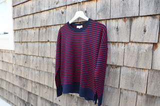 Boxy Striped Crew Sweater