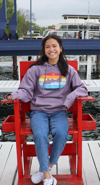 Lake Geneva Oval Sunset Hoodie