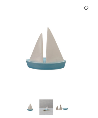 Stoneware Sail Shaped Salt & Pepper Shakers