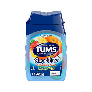 TUMS Smoothie Asst Fruit 12ct Travel Bottle